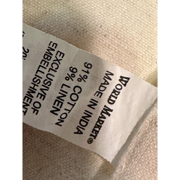 7 World Market Cloth Dinner Napkins Cotton Linen Stars Red Blue 20x20 - Picture 3 of 3